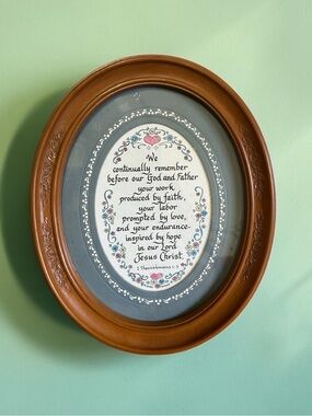 VTG Linda Boswell Homco 1 Thessalonians 1:3 Framed Scripture Picture